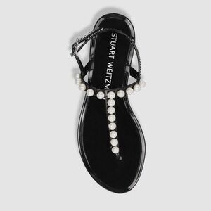 Stuart Whitman Goldie black jelly sandals with pearls